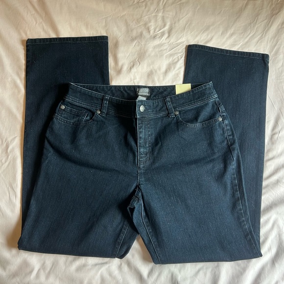 Addictions by Chico’s Short Boot Leg Jeans - Size 1 - Picture 1 of 5